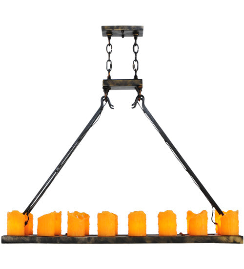 Meyda Lighting Loxley 39" 18-Light Antique Black Chandelier With Amber Faux Candlelight