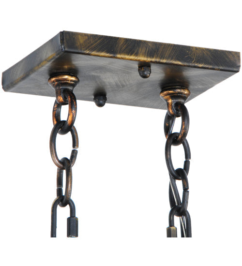 Meyda Lighting Loxley 39" 18-Light Antique Black Chandelier With Amber Faux Candlelight
