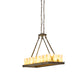Meyda Lighting Loxley 39" 18-Light Vintage Moss Patina Island Chandelier With Desert Sand Shade Glass