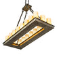 Meyda Lighting Loxley 39" 18-Light Vintage Moss Patina Island Chandelier With Desert Sand Shade Glass