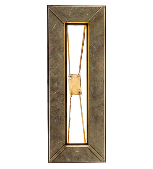 Meyda Lighting Loxley 39" 18-Light Vintage Moss Patina Island Chandelier With Desert Sand Shade Glass