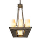 Meyda Lighting Loxley 39" 18-Light Vintage Moss Patina Island Chandelier With Desert Sand Shade Glass