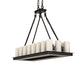 Meyda Lighting Loxley 40" 18-Light Timeless Bronze Island Chandelier With Creme Carrare Cylindres Shade