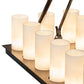 Meyda Lighting Loxley 40" 18-Light Timeless Bronze Island Chandelier With Creme Carrare Cylindres Shade