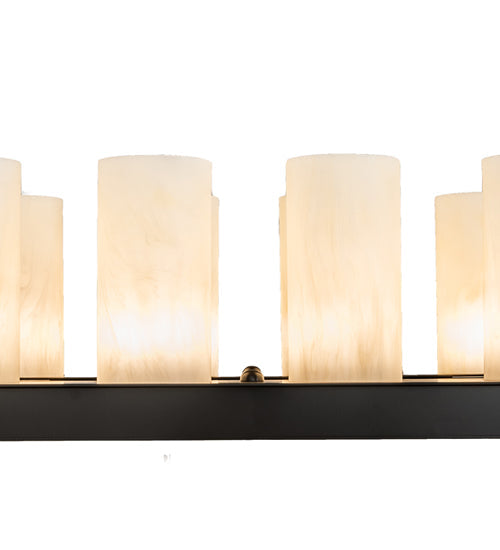 Meyda Lighting Loxley 40" 18-Light Timeless Bronze Island Chandelier With Creme Carrare Cylindres Shade