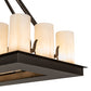 Meyda Lighting Loxley 40" 18-Light Timeless Bronze Island Chandelier With Creme Carrare Cylindres Shade