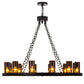 Meyda Lighting Loxley 42" 12-Light Black Chandelier With Amber Cylindres Shade Glass