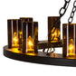 Meyda Lighting Loxley 42" 12-Light Black Chandelier With Amber Cylindres Shade Glass