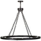 Meyda Lighting Loxley 42" 12-Light Black Chandelier With Amber Cylindres Shade Glass