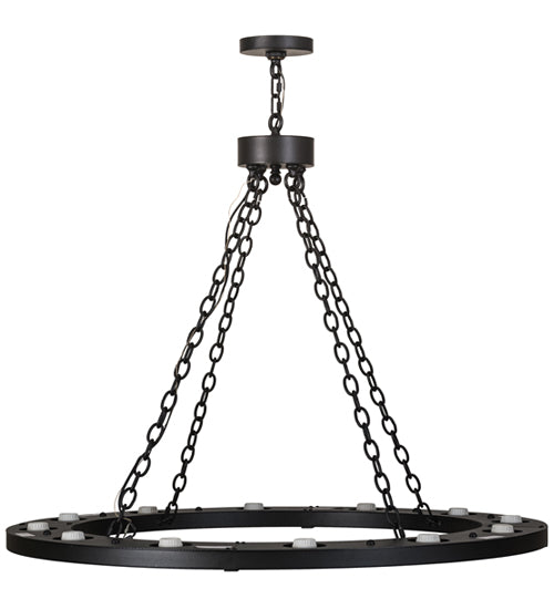 Meyda Lighting Loxley 42" 12-Light Black Chandelier With Amber Cylindres Shade Glass