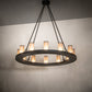 Meyda Lighting Loxley 42" 12-Light Coffee Bean Chandelier With Silver Mica Shade Glass