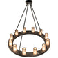 Meyda Lighting Loxley 42" 12-Light Coffee Bean Chandelier With Silver Mica Shade Glass