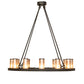 Meyda Lighting Loxley 42" 12-Light Coffee Bean Chandelier With Silver Mica Shade Glass