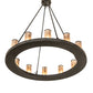 Meyda Lighting Loxley 42" 12-Light Coffee Bean Chandelier With Silver Mica Shade Glass