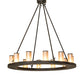 Meyda Lighting Loxley 42" 12-Light Coffee Bean Chandelier With Silver Mica Shade Glass