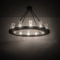 Meyda Lighting Loxley 42" 12-Light Solar Black Semi-flush Mount Light With Clear Seeded Shade Glass