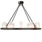 Meyda Lighting Loxley 42" 12-Light Solar Black Semi-flush Mount Light With Clear Seeded Shade Glass