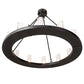 Meyda Lighting Loxley 42" 12-Light Solar Black Semi-flush Mount Light With Clear Seeded Shade Glass