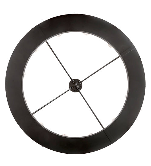 Meyda Lighting Loxley 42" 12-Light Solar Black Semi-flush Mount Light With Clear Seeded Shade Glass