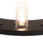 Meyda Lighting Loxley 42" 12-Light Solar Black Semi-flush Mount Light With Clear Seeded Shade Glass