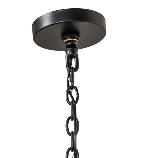 Meyda Lighting Loxley 42" 12-Light Textured Black Chandelier With Clear Seeded Shade Glass