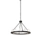 Meyda Lighting Loxley 42" 12-Light Textured Black Chandelier With Clear Seeded Shade Glass