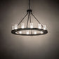 Meyda Lighting Loxley 42" 12-Light Textured Black Chandelier With Clear Seeded Shade Glass