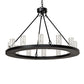 Meyda Lighting Loxley 42" 12-Light Textured Black Chandelier With Clear Seeded Shade Glass