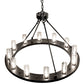 Meyda Lighting Loxley 42" 12-Light Textured Black Chandelier With Clear Seeded Shade Glass