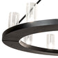 Meyda Lighting Loxley 42" 12-Light Textured Black Chandelier With Clear Seeded Shade Glass