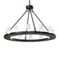 Meyda Lighting Loxley 42" 12-Light Textured Black Chandelier With Clear Seeded Shade Glass
