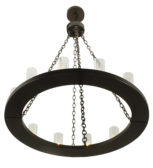 Meyda Lighting Loxley 42" 12-Light Timeless Bronze Chandelier With Clear Seeded Shade Glass