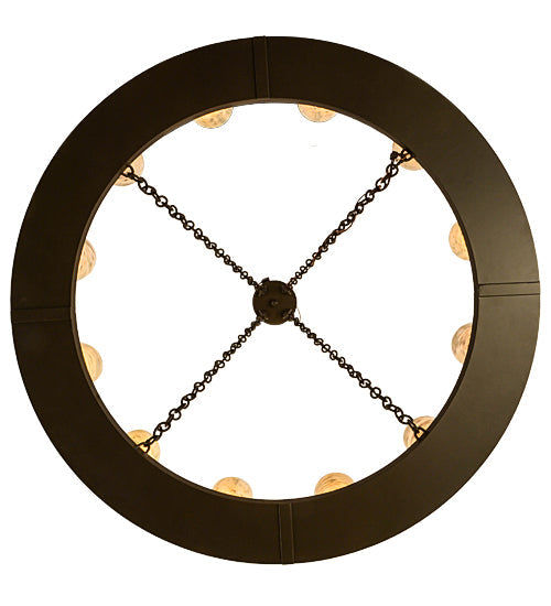Meyda Lighting Loxley 42" 12-Light Timeless Bronze Chandelier With White and Moss Green Jadestone Shade