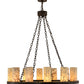 Meyda Lighting Loxley 42" 12-Light Timeless Bronze Chandelier With White and Moss Green Jadestone Shade