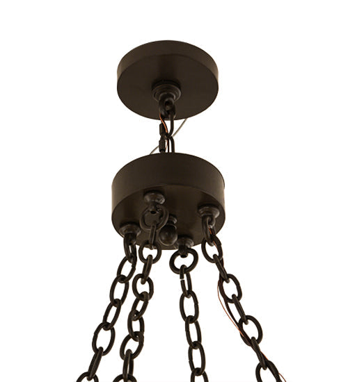 Meyda Lighting Loxley 42" 12-Light Timeless Bronze Chandelier With White and Moss Green Jadestone Shade