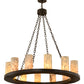 Meyda Lighting Loxley 42" 12-Light Timeless Bronze Chandelier With White and Moss Green Jadestone Shade