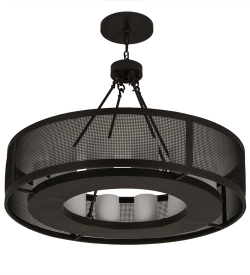 Meyda Lighting Loxley 42" 12-Light Timeless Bronze Golpe Chandelier With Whitestone Idalight Shade Glass