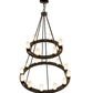 Meyda Lighting Loxley 42" 18-Light 2-Tier Chestnut Chandelier With Frosted Clear Shade Glass