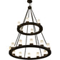 Meyda Lighting Loxley 42" 18-Light 2-Tier Chestnut Chandelier With Frosted Clear Shade Glass