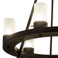 Meyda Lighting Loxley 42" 18-Light 2-Tier Chestnut Chandelier With Frosted Clear Shade Glass