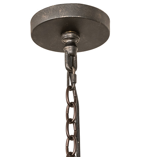 Meyda Lighting Loxley 42" 18-Light Golden Bronze Chandelier With Clear Frosted Shade Glass