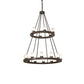 Meyda Lighting Loxley 42" 18-Light Golden Bronze Chandelier With Clear Frosted Shade Glass