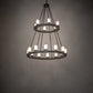 Meyda Lighting Loxley 42" 18-Light Golden Bronze Chandelier With Clear Frosted Shade Glass