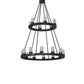 Meyda Lighting Loxley 42" 18-Light Golden Bronze Chandelier With Clear Frosted Shade Glass