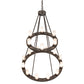 Meyda Lighting Loxley 42" 18-Light Golden Bronze Chandelier With Clear Frosted Shade Glass