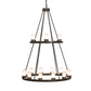 Meyda Lighting Loxley 42" 18-Light Golden Bronze Chandelier With Clear Frosted Shade Glass
