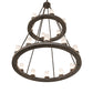 Meyda Lighting Loxley 42" 18-Light Golden Bronze Chandelier With Clear Frosted Shade Glass