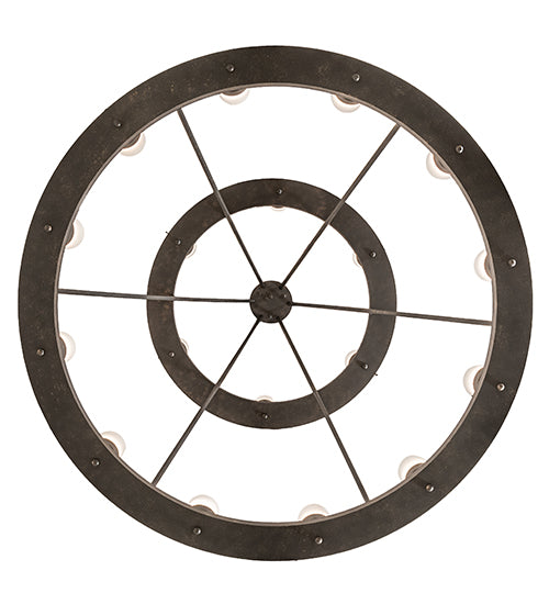 Meyda Lighting Loxley 42" 18-Light Golden Bronze Chandelier With Clear Frosted Shade Glass