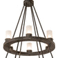 Meyda Lighting Loxley 42" 18-Light Golden Bronze Chandelier With Clear Frosted Shade Glass