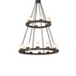 Meyda Lighting Loxley 42" 18-Light Golden Bronze Chandelier With Clear Frosted Shade Glass